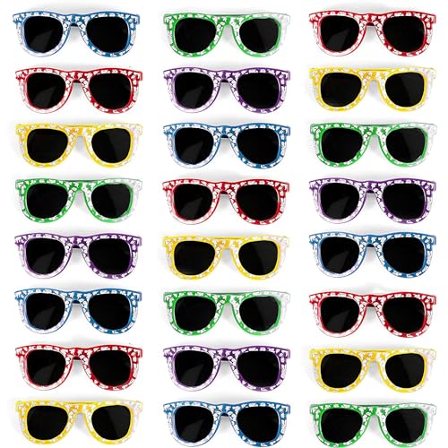 Neliblu Kids Hibiscus Sunglasses Party Favors - Sun Glasses for Beach, Carnival Prizes, and Party Toys - Favorite Luau and Pool Party Treat Bag Fillers - Bulk Stylish Party Sunglasses - Set of 25