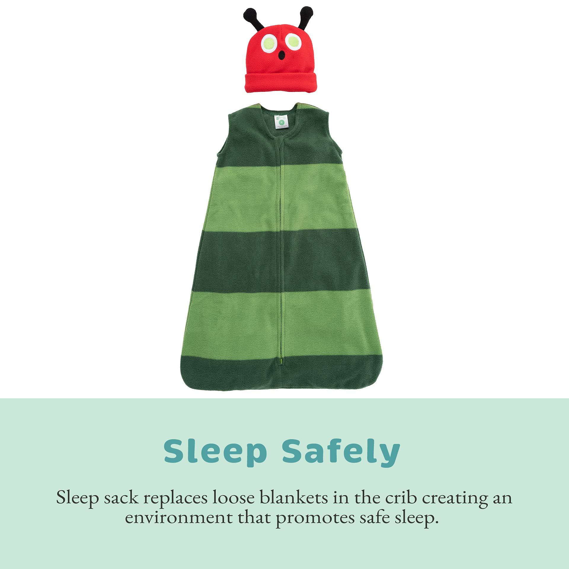 Baby Fleece Sleep Sack - Infant Wearable Blanket Newborn Swaddle Sleepbag & Hat