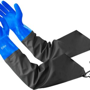 Eiito Drain cleaning gloves,Pond Gloves,Long Rubber gloves,Waterproof Gloves elbow length rubber gloves- 27 Inch Insulated Waterproof Gloves