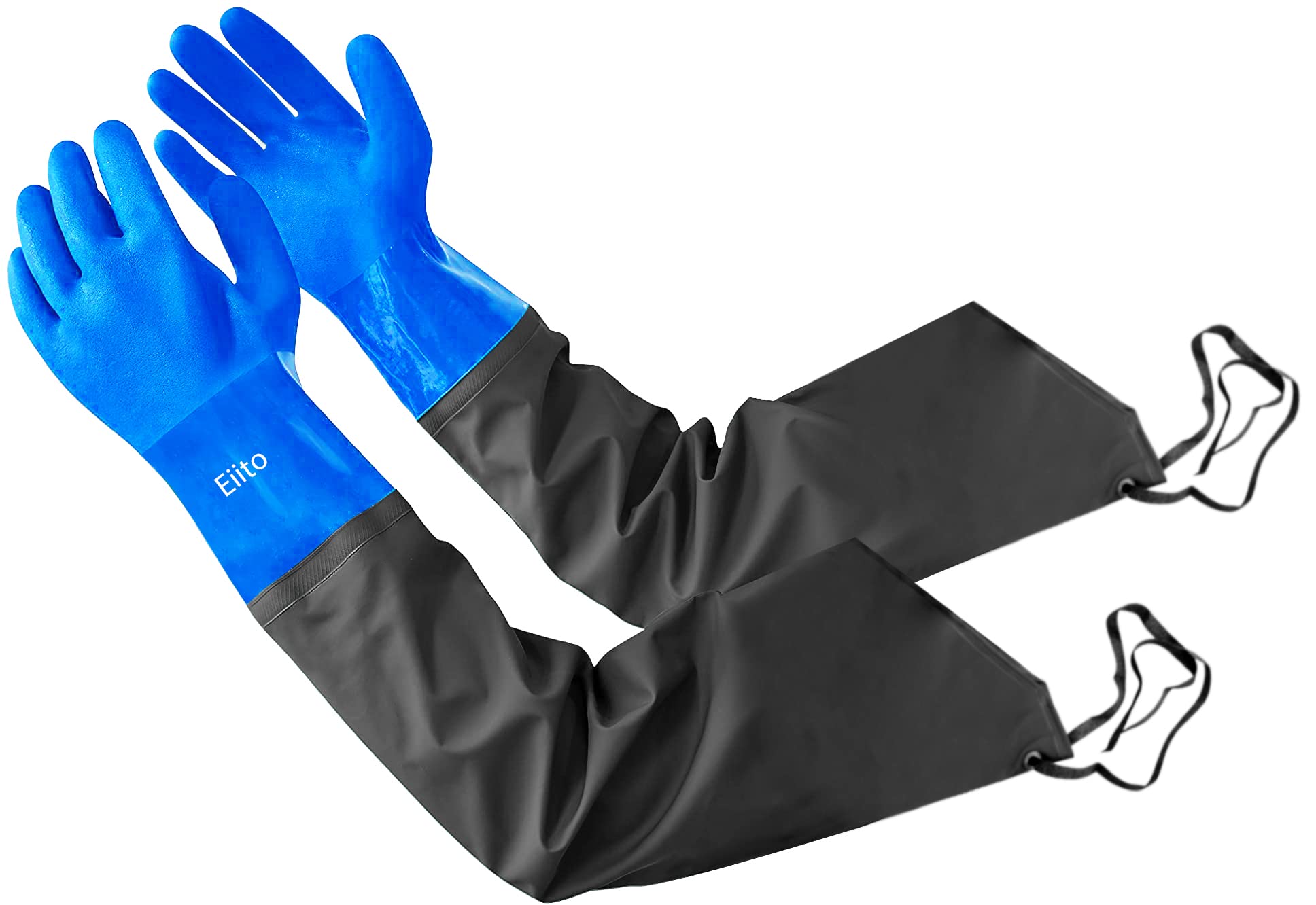 Eiito Drain cleaning gloves,Pond Gloves,Long Rubber gloves,Waterproof Gloves elbow length rubber gloves- 27 Inch Insulated Waterproof Gloves