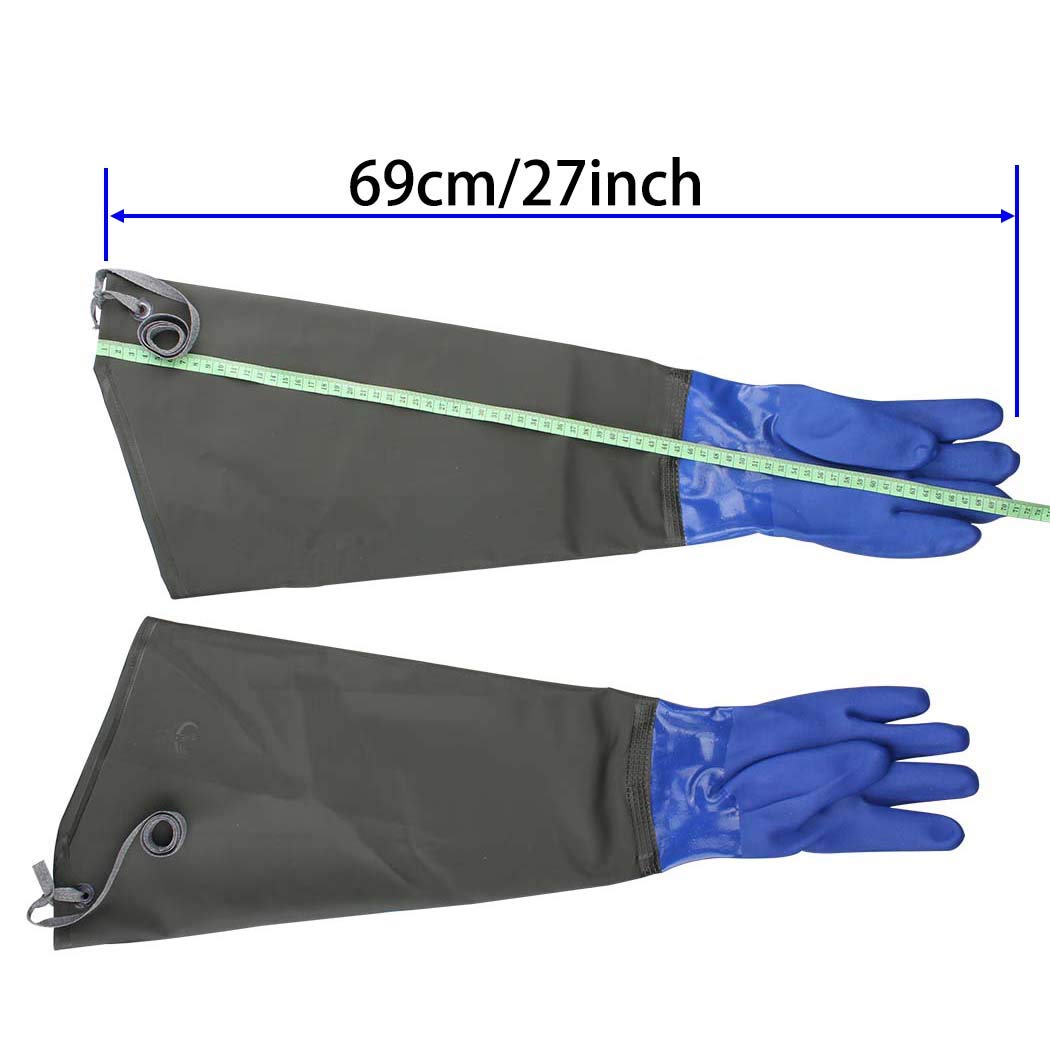 Eiito Drain cleaning gloves,Pond Gloves,Long Rubber gloves,Waterproof Gloves elbow length rubber gloves- 27 Inch Insulated Waterproof Gloves