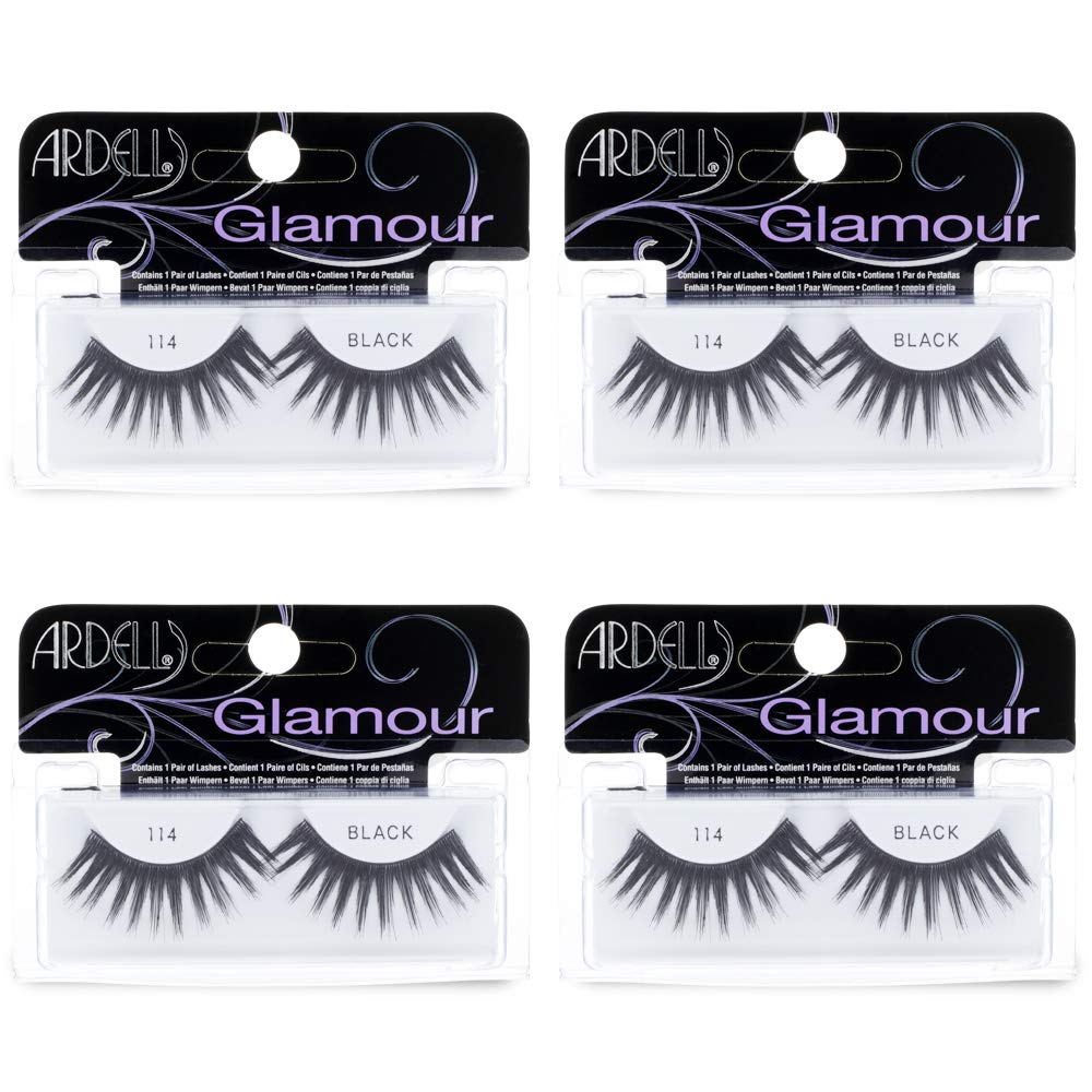 Ardell False Eyelashes Glamour Strip Lashes 114 Black 4 Pack