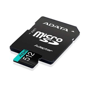 ADATA Premier Pro 512GB MicroSDXC/SDHC UHS-I U3 Class 10 V30S A2 Memory Card with SD Adapter - Waterproof, Shockproof, X-ray Proof, Magnet Proof and Temperature Resistant