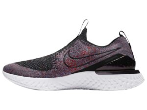 nike women's epic phantom react flyknit shoes, black/black-university red-hyper jade-sapphire, 7