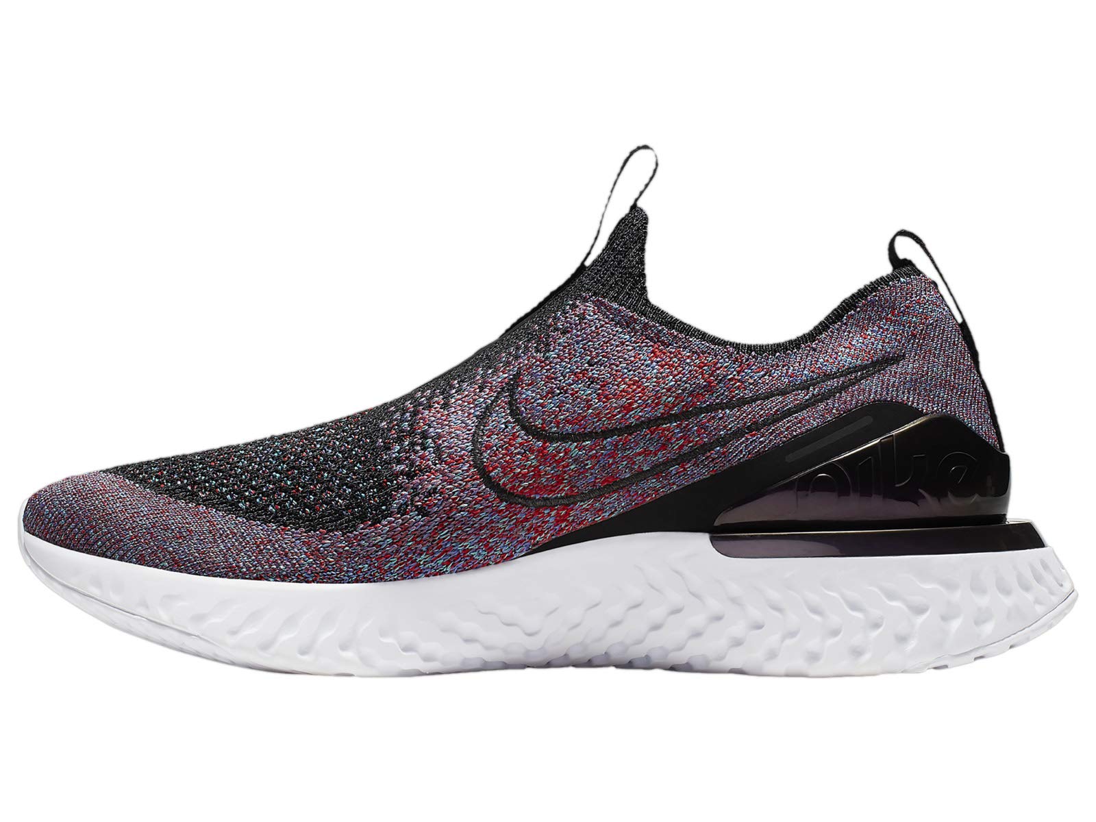 Nike Women's Epic Phantom React Flyknit Shoes, Black/Black-university Red-hyper Jade-sapphire, 7