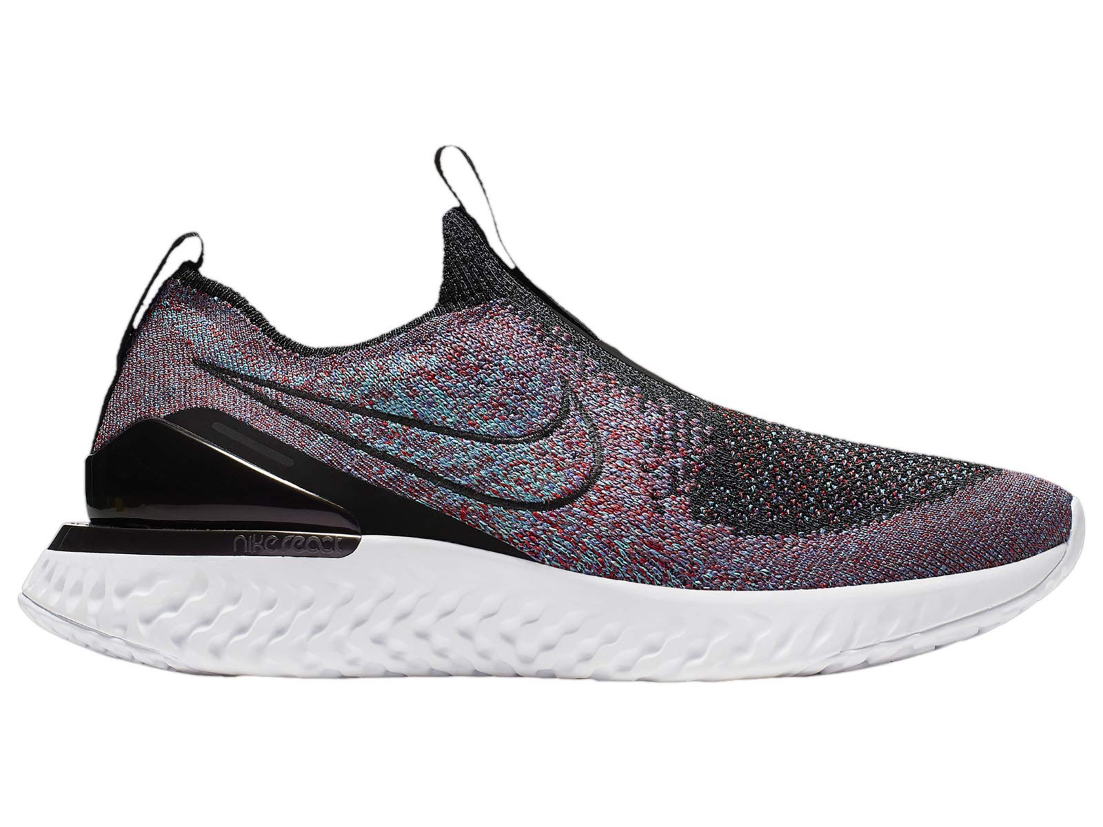 Nike Women's Epic Phantom React Flyknit Shoes, Black/Black-university Red-hyper Jade-sapphire, 7