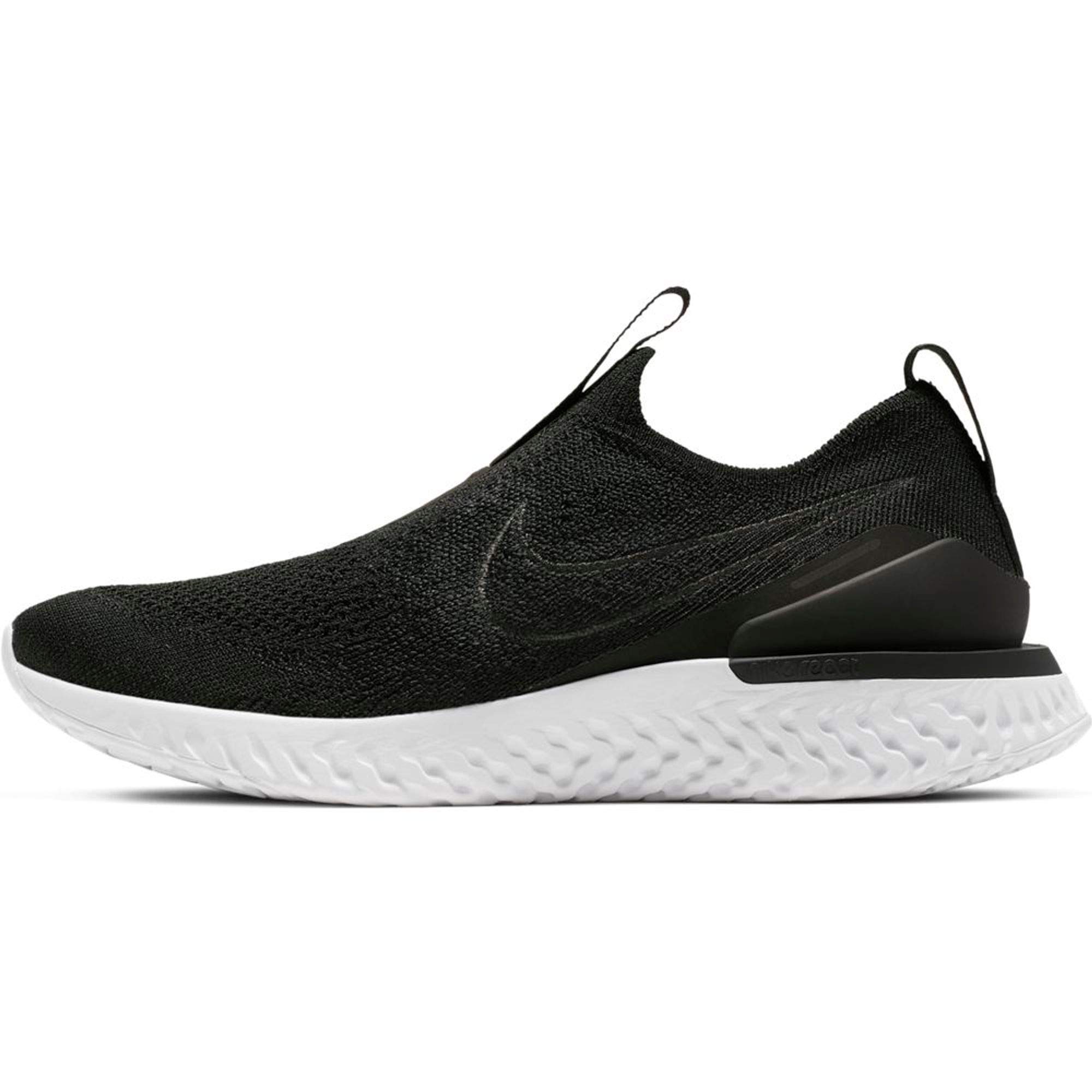 Nike Women's Epic Phantom React Flyknit Running Shoes (8.5, Black/Black-White)