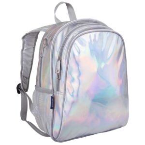 wildkin 15-inch kids backpack for boys & girls, perfect for early elementary, backpack for kids features padded back & adjustable strap, ideal for school & travel backpacks (holographic)