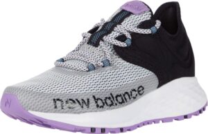 new balance women's fresh foam roav trail v1 running shoe, light aluminum/black/neo violet, 9.5