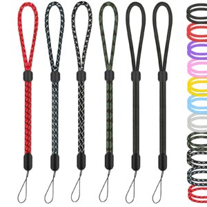 hand wrist strap lanyard, 6 pack 9.5inch adjustable nylon wristlet straps keychain string for cell phone case holder, airpods pro 2 2022, camera, key, gopro, usb drive, ski glove (multi-color)