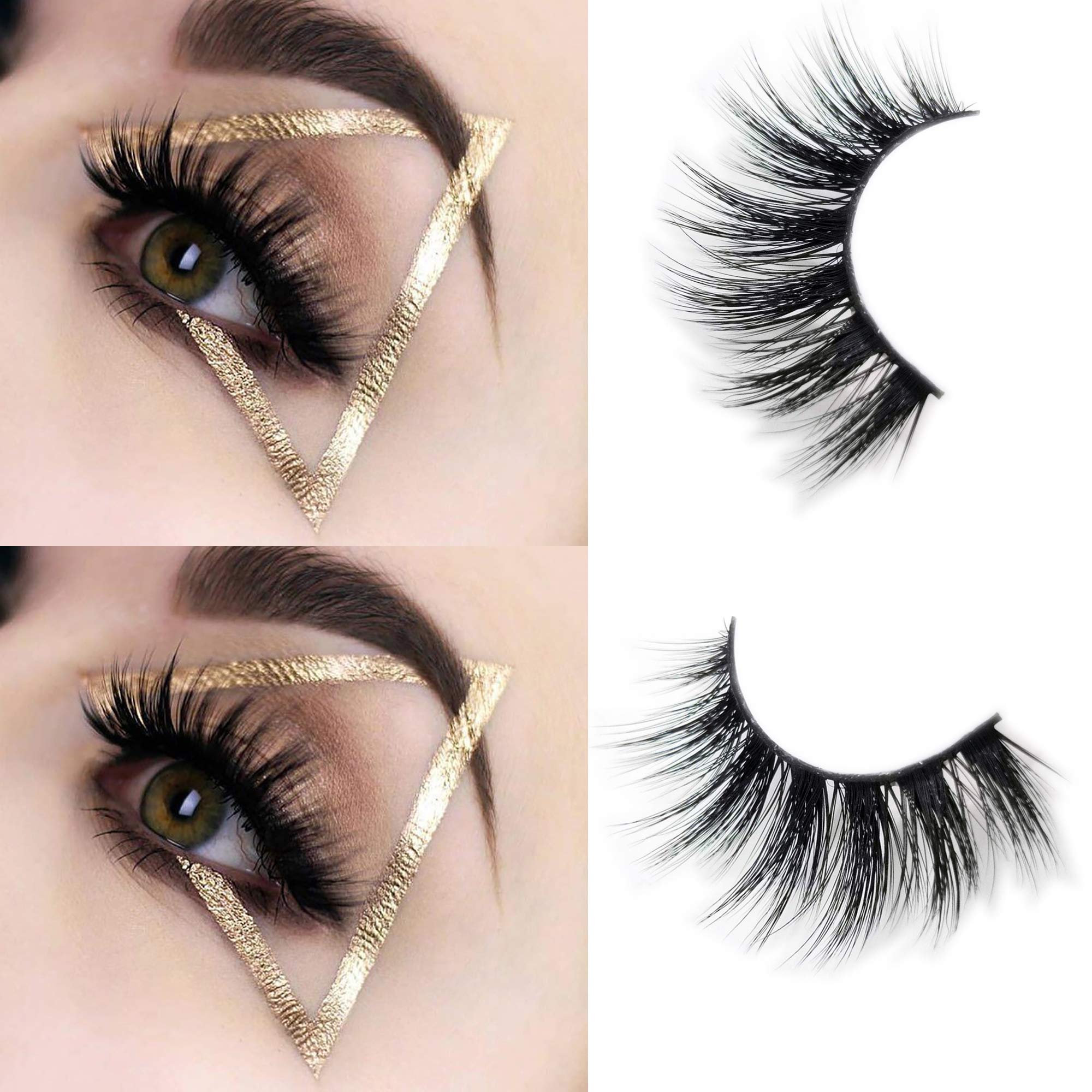 Veleasha 5D Faux Mink Lashes Handmade Luxurious Volume Fluffy Natural False Eyelashes 7 Pairs (Dubai)