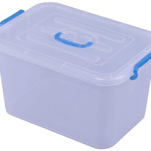 Basicwise Large Clear Storage Container with Lid and Handles