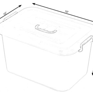 Basicwise Large Clear Storage Container with Lid and Handles