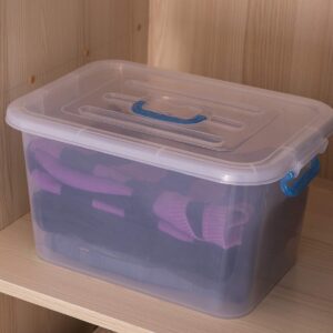 Basicwise Large Clear Storage Container with Lid and Handles