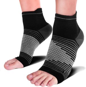 plantar fasciitis socks womens, ankle compression socks arch support socks for heel pain relief, boost blood circulation, relieve arch pain, heel compression sleeve reduce foot swelling, black xl