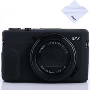 G7X Mark II Case G7X Mark III Case G7X Camera Silicone Case Ultra-Thin Lightweight Rubber Soft Silicone Case Bag Cover for Canon PowerShot G7X G7X Mark II G7X Mark III + Microfiber Cloth (Black)