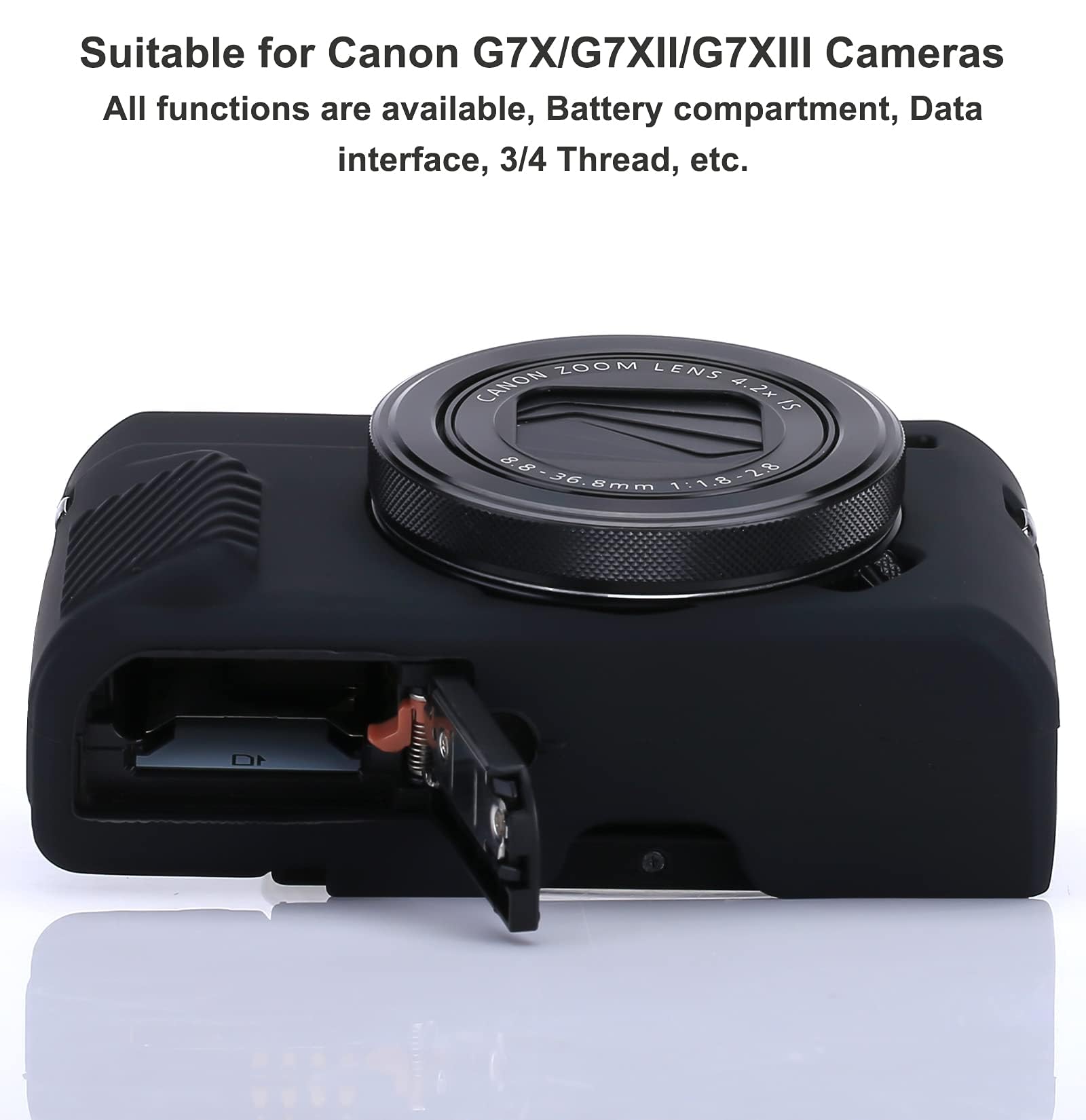 G7X Mark II Case G7X Mark III Case G7X Camera Silicone Case Ultra-Thin Lightweight Rubber Soft Silicone Case Bag Cover for Canon PowerShot G7X G7X Mark II G7X Mark III + Microfiber Cloth (Black)