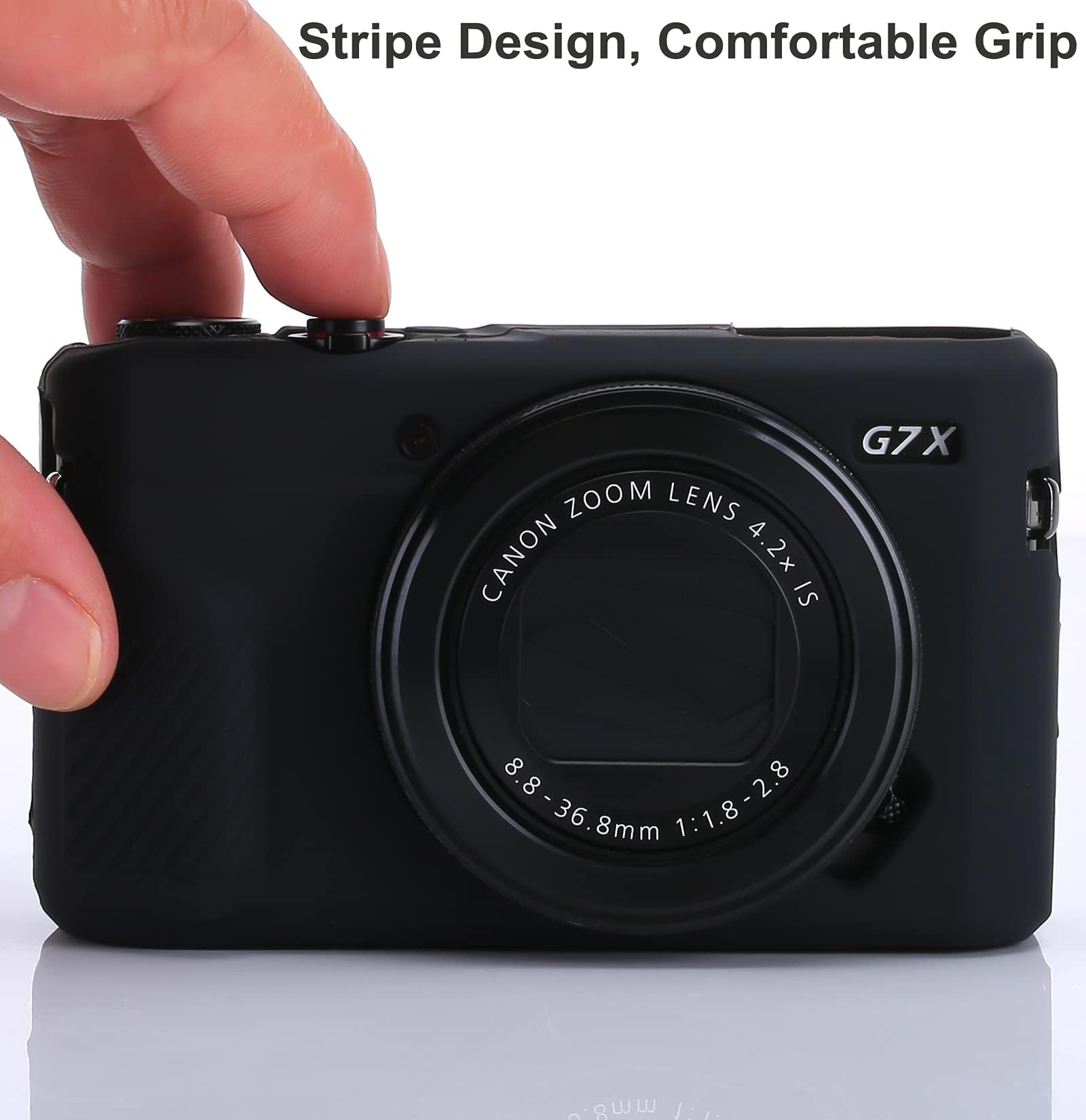 G7X Mark II Case G7X Mark III Case G7X Camera Silicone Case Ultra-Thin Lightweight Rubber Soft Silicone Case Bag Cover for Canon PowerShot G7X G7X Mark II G7X Mark III + Microfiber Cloth (Black)