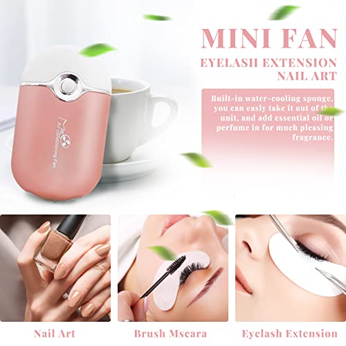 GreenLife® USB Rechargeable Portable Mini Fan Cooling Fan Bladeless Handheld Eyelash dryer Mini Handheld Fan Air Conditioning Blower for Eyelash Extension,eyelash extension kit