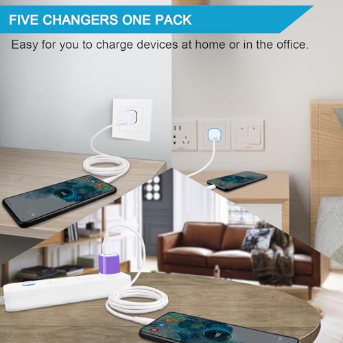 Charging Block,Charger Box,5Pack Travel Single Port USB Wall Charger Brick Cubes for iPhone 15/14/13/12/X/8/8 Plus/7/6S,Samsung Galaxy S24 S23 S22 A14 S10e S10 S9 S8/S7/S6/Note 9/8,LG G8 G7,Moto