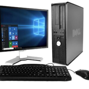 Dell Optiplex with 20-Inch Monitor (Core 2 Quad 2.83Ghz, 8GB RAM, 500GB HDD, WiFi, Windows 10), Black (Renewed)