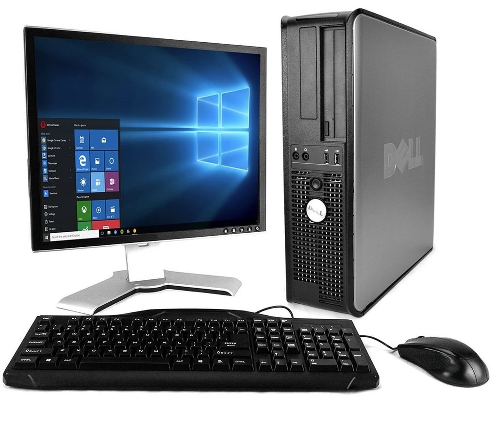 Dell Optiplex with 20-Inch Monitor (Core 2 Quad 2.83Ghz, 8GB RAM, 500GB HDD, WiFi, Windows 10), Black (Renewed)