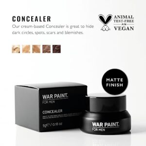 War Paint For Men Cream Concealer - Infused With Tea Tree Oil for Healthy Looking Skin - Vegan Friendly & Cruelty-Free - Blendable - Natural Looking Makeup For Men - Fair Shade - 5g