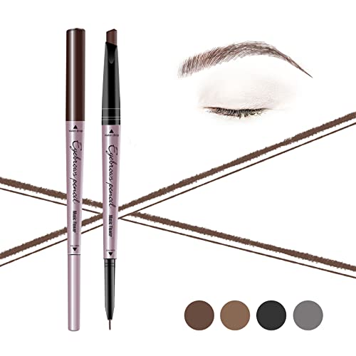 Music Flower Double Ended Eyebrow Pencil, Waterproof Natural Brow Enhancing Pen, Long lasting Eye Makeup, Pack of 1, Dark Brown