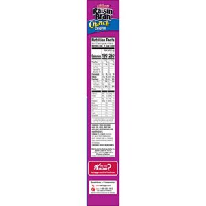 Kellogg's Raisin Bran Crunch Cold Breakfast Cereal, Fiber Cereal, Heart Healthy, Original, 15.9oz Box (1 Box)