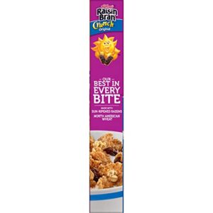 Kellogg's Raisin Bran Crunch Cold Breakfast Cereal, Fiber Cereal, Heart Healthy, Original, 15.9oz Box (1 Box)