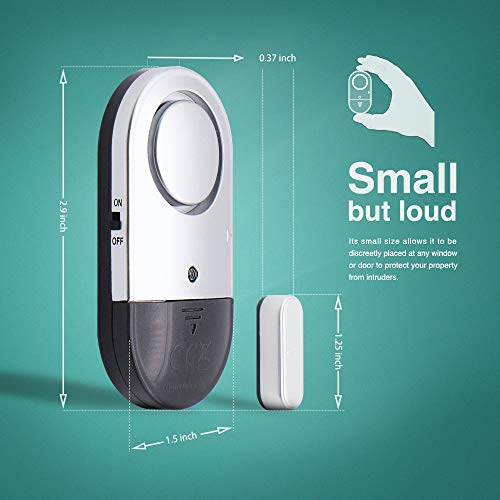 120 DB Loud Door and Window Open Alarm Sensor 3 Pack for Kids, Dementia Patients Safety, Burglar Anti-Theft Wireless Security Alarms Keep Your Home, Pool, Cabinet, Business Safe