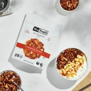 NuTrail Nut Granola Cereal, Cinnamon Pecan, No Sugar Added, Gluten Free, Grain Free, Keto, Low Carb, Healthy Breakfast 8 oz. 1 Count