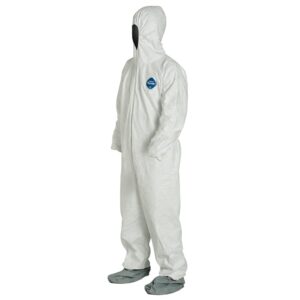 DuPont Industrial & Scientific 1414 Large TY122S Large EACH Disposable Elastic Wrist, Bootie and Hood Tyvek Coverall Suit 1414 White