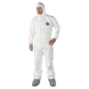 DuPont Industrial & Scientific 1414 Large TY122S Large EACH Disposable Elastic Wrist, Bootie and Hood Tyvek Coverall Suit 1414 White