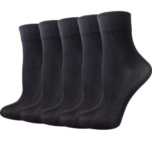 cityelf 5 or 10 pack men silk socks sheer men dress socks ultra thin nylon sox summer cool crew socks