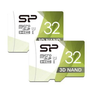 silicon power 32gb dual pack high speed microsd card with adapter