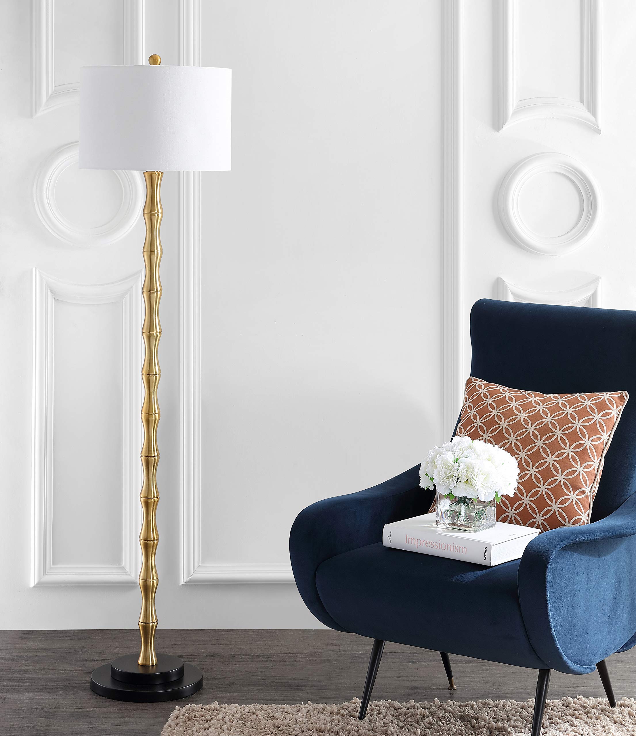 Safavieh FLL4045A Lighting Kolten Antique Brass 60.5-inch (LED Bulb Included) Floor Lamp