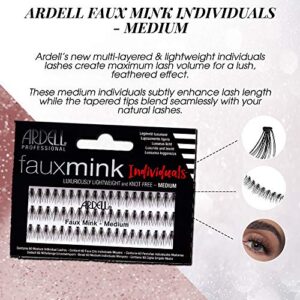 Ardell False Eye Lashes Faux Mink Individuals Medium Black 4 Pack