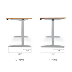 UPLIFT Desk Walnut Laminate (60 x 30 inch) Standing Desk 2-Leg V2 Adjustable Stand Up C-Frame (Gray), Advanced Keypad, Wire Grommets, Wire Tray, Rocker Board