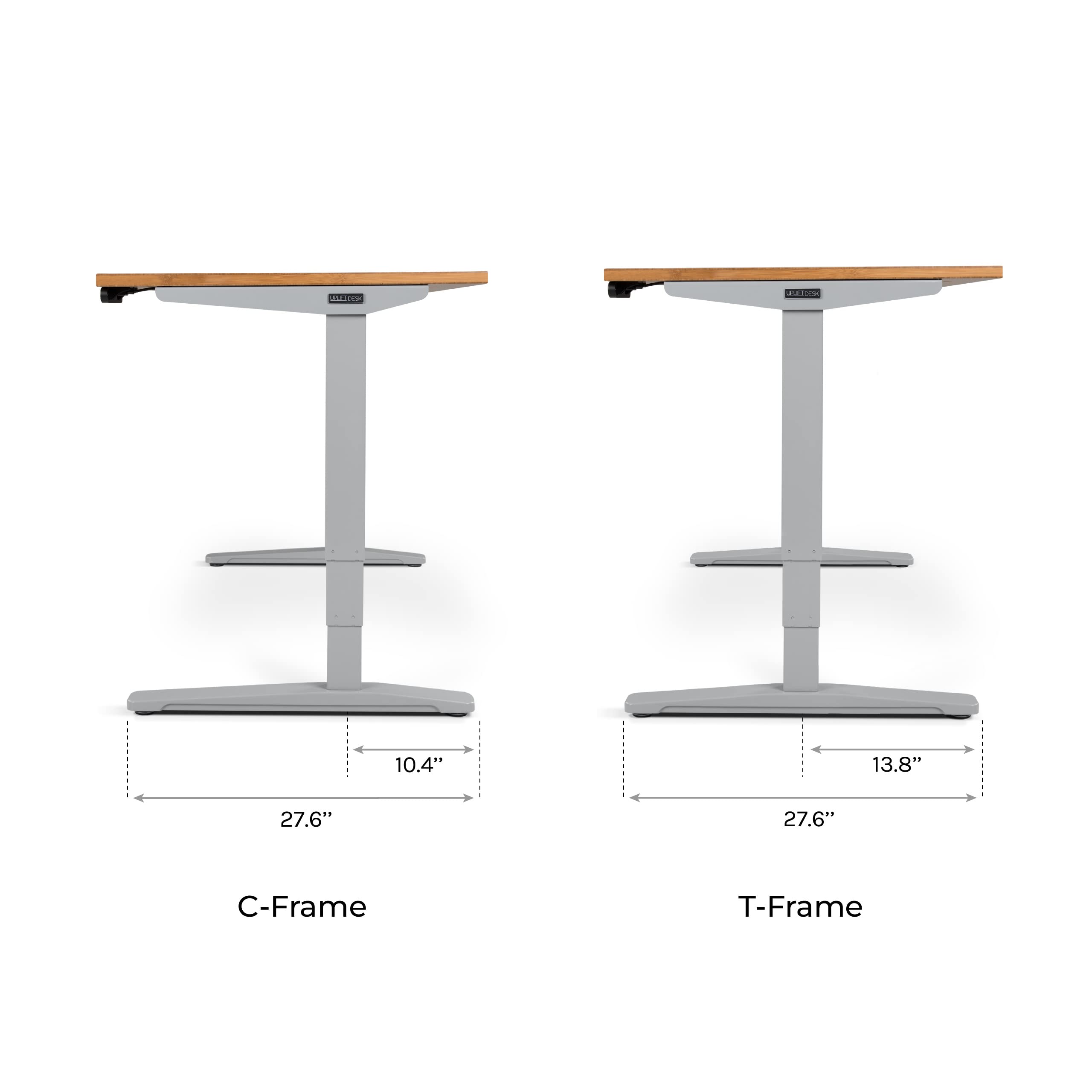 UPLIFT Desk Walnut Laminate (60 x 30 inch) Standing Desk 2-Leg V2 Adjustable Stand Up C-Frame (Gray), Advanced Keypad, Wire Grommets, Wire Tray, Rocker Board