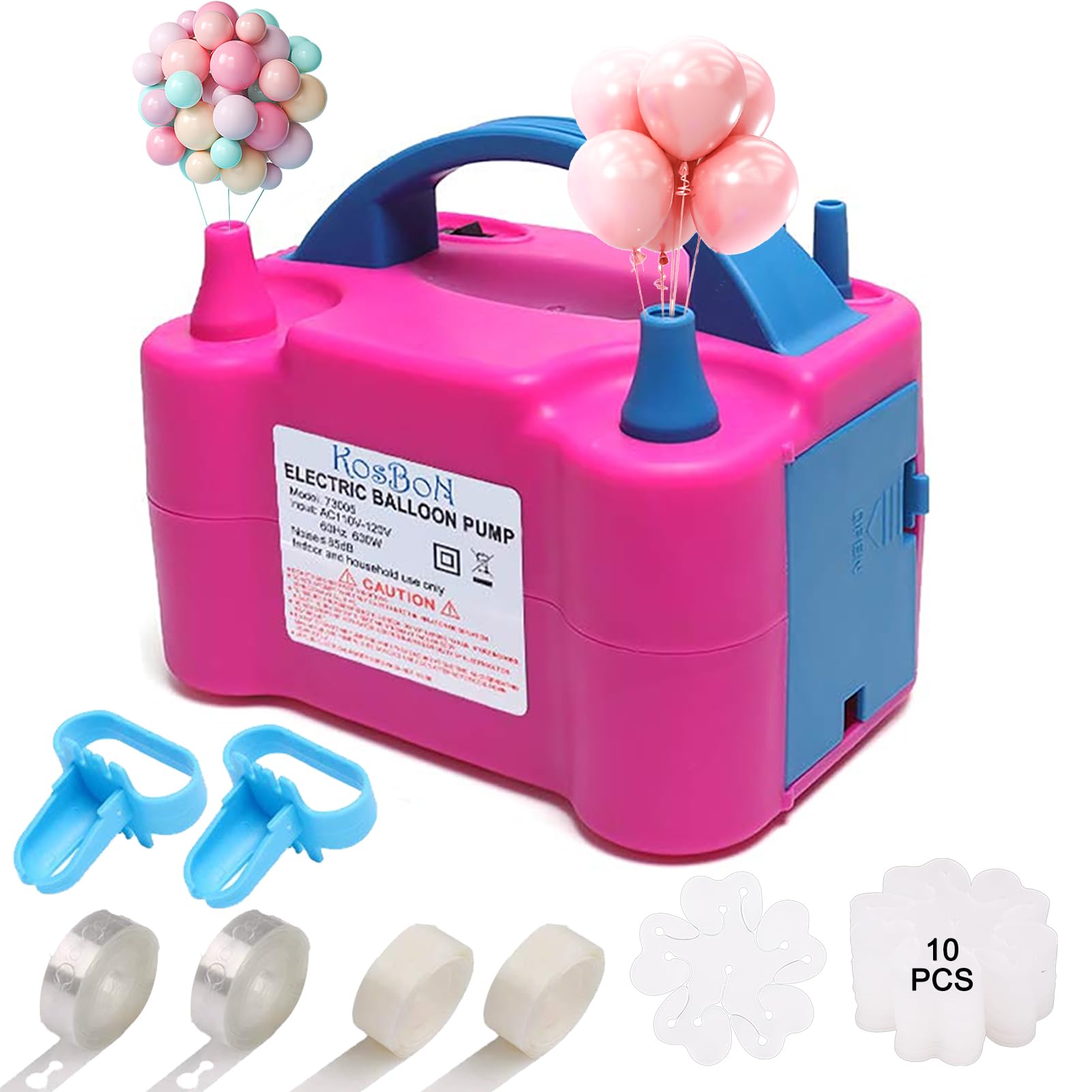 Balloon Pump 600W 110V Electric Balloon Pump Portable Electric Inflator Balloon Air Pump-2 Tying Tools Balloon Blower for Party Decoration