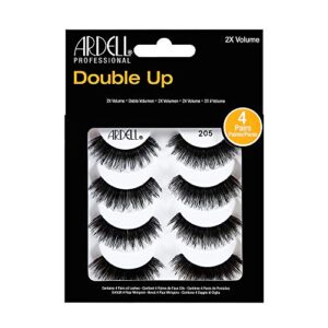 ardell false eyelashes 4 pack double up 205, x 2 packs (4 pairs per pack)