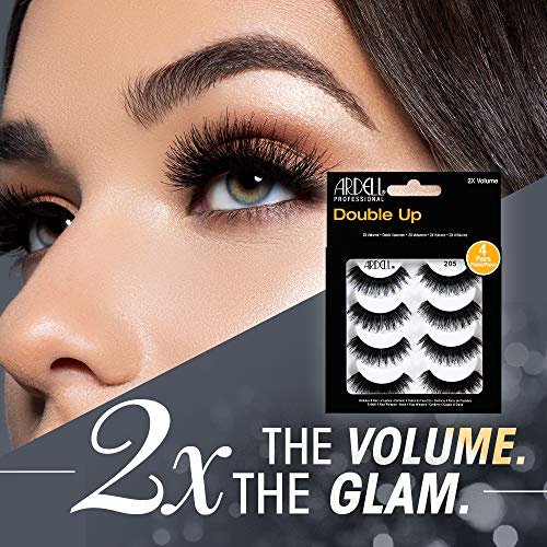 Ardell False Eyelashes 4 Pack Double Up 205, x 2 packs (4 pairs per pack)