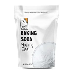 it's just - baking soda, 100% pure sodium bicarbonate, food grade, non-gmo, made in usa, cooking, baking, aluminum free (1.25 pound)