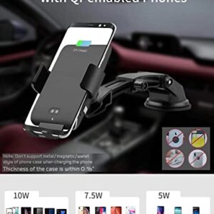 MANKIW Wireless Car Charger Automatic Clamping 10W Qi Fast Charging Car Charger Mount Compatible with iPhone 15 14 13 12 11 pro max Plus/Xs MAX/XS/XR/X/8/8p Samsung S10/S10+/S9/S9+/S8/S8+