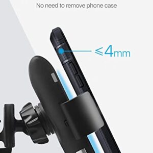 MANKIW Wireless Car Charger Automatic Clamping 10W Qi Fast Charging Car Charger Mount Compatible with iPhone 15 14 13 12 11 pro max Plus/Xs MAX/XS/XR/X/8/8p Samsung S10/S10+/S9/S9+/S8/S8+