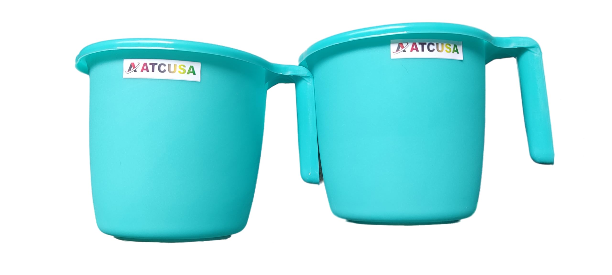 Indian Plastic Mugs for Bathroom Bath Accessory Set of 2 Mugs Bathing Mugs Dabba, Certified Bathing Water Mug - 1.5 Litre Each - Assorted Colors