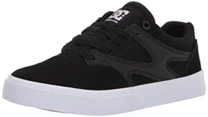 dc men's kalis vulc low top casual skate shoe, black/white, 10 d m us