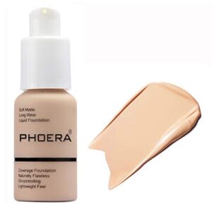 58g phoera foundation full coverage foundation flawless concealer foundation matte oil control concealer long lasting moisturizing base liquid cover cream colour changing foundation for women&girls