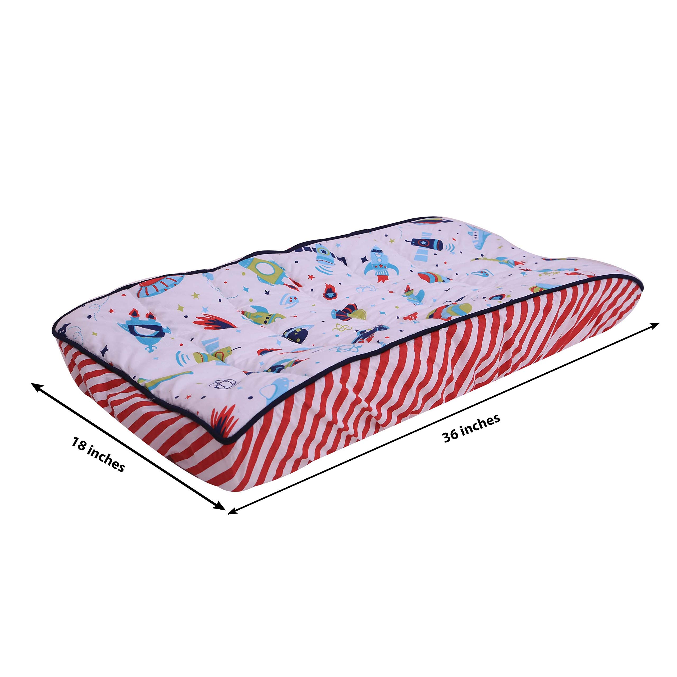 Bacati Space Multicolor Boys Cotton Changing Pad Cover